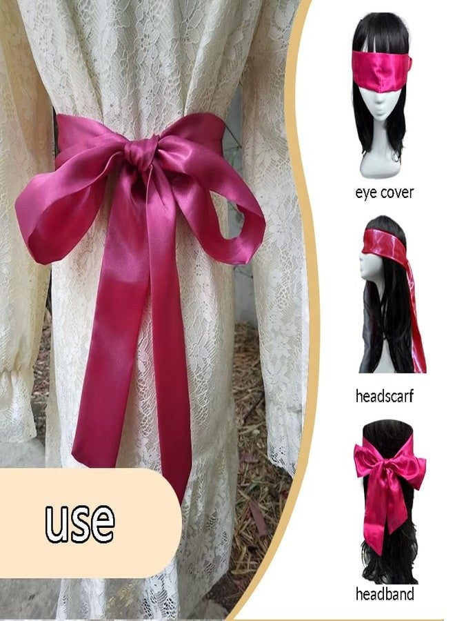 Borhmty Women Satin Sash Belt Dress Belts Sash for Women Bride Bridal Sash Belt for Wedding Pageant Birthday Sash for Women Hot Pink Sash Waist Belt for Dress Large Wide Bling Belts Sash for Women Dress - Image 5